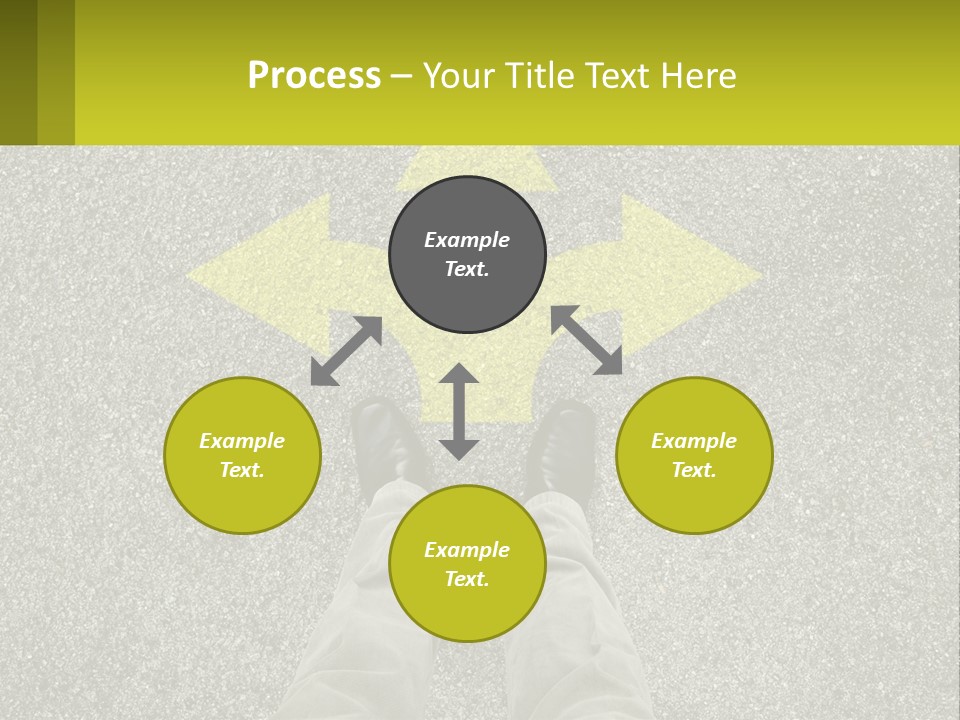 A Person Standing In Front Of A Yellow Arrow PowerPoint Template