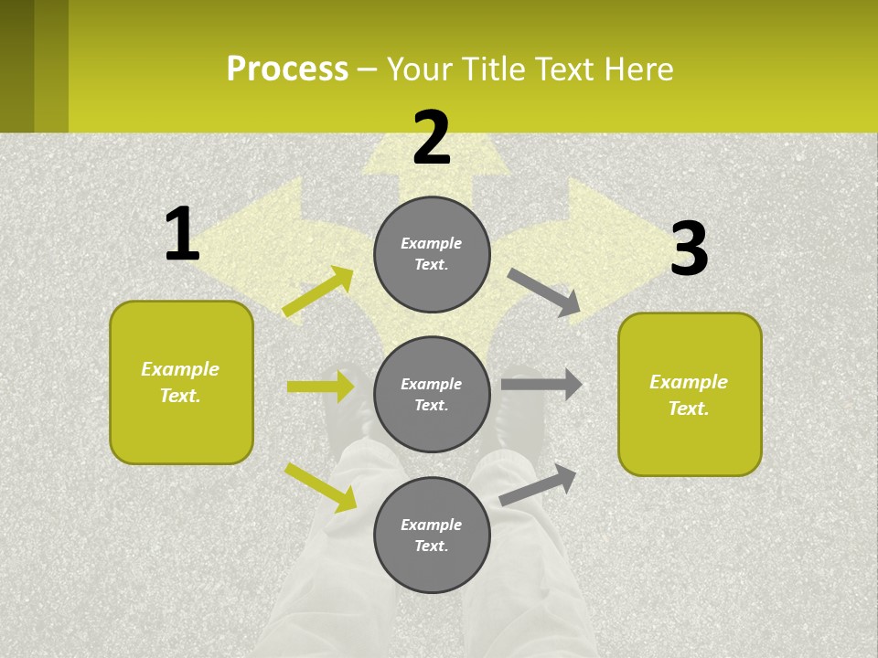 A Person Standing In Front Of A Yellow Arrow PowerPoint Template