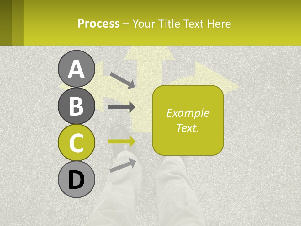 A Person Standing In Front Of A Yellow Arrow PowerPoint Template
