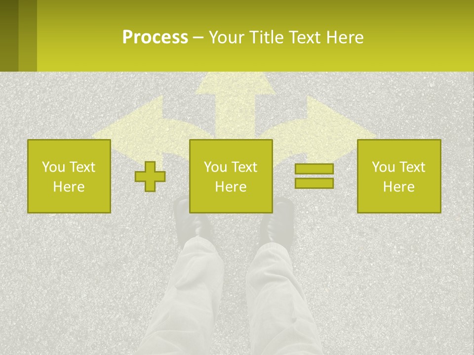 A Person Standing In Front Of A Yellow Arrow PowerPoint Template