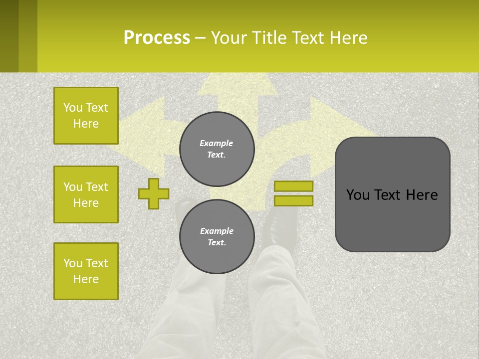 A Person Standing In Front Of A Yellow Arrow PowerPoint Template