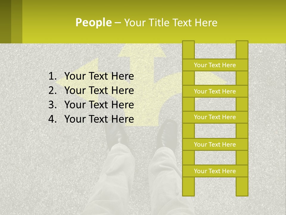 A Person Standing In Front Of A Yellow Arrow PowerPoint Template