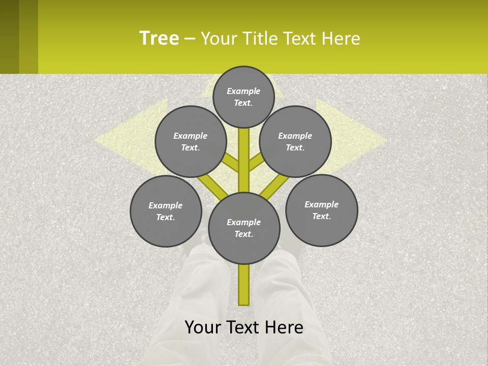 A Person Standing In Front Of A Yellow Arrow PowerPoint Template