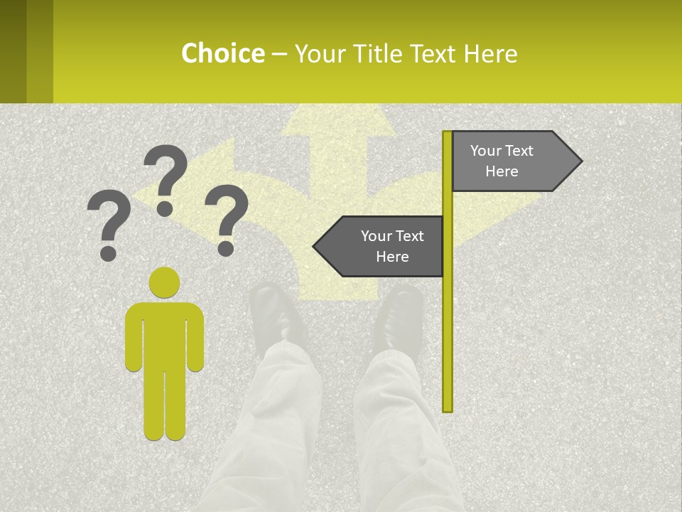 A Person Standing In Front Of A Yellow Arrow PowerPoint Template
