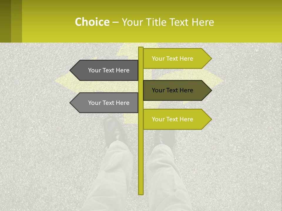 A Person Standing In Front Of A Yellow Arrow PowerPoint Template