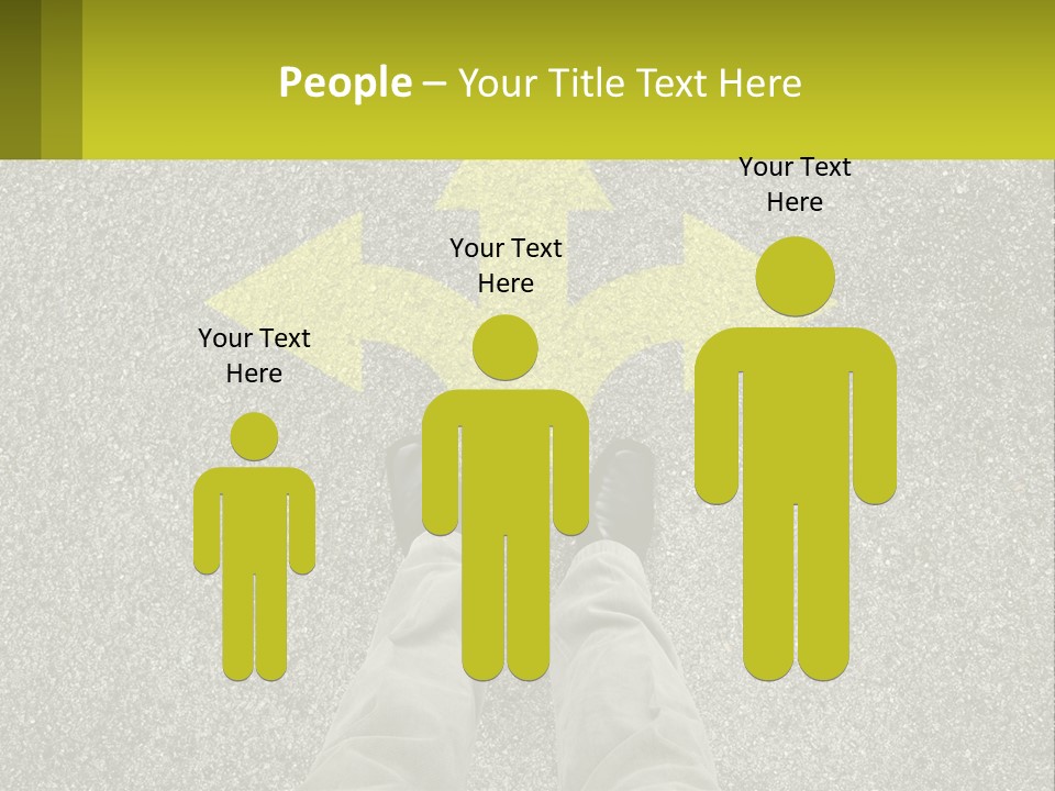 A Person Standing In Front Of A Yellow Arrow PowerPoint Template