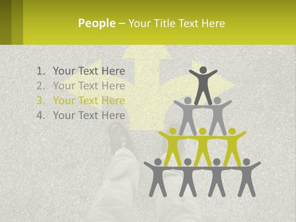 A Person Standing In Front Of A Yellow Arrow PowerPoint Template
