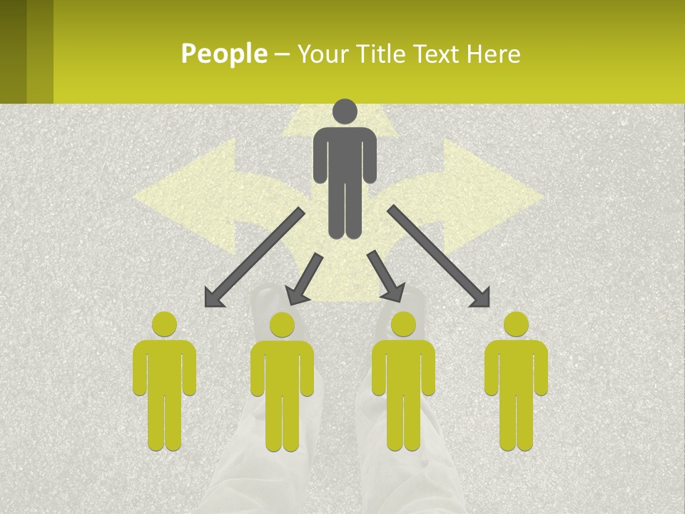A Person Standing In Front Of A Yellow Arrow PowerPoint Template