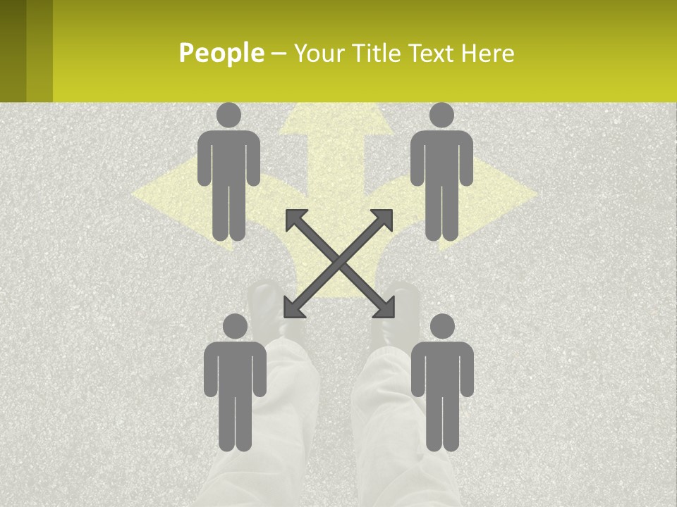 A Person Standing In Front Of A Yellow Arrow PowerPoint Template