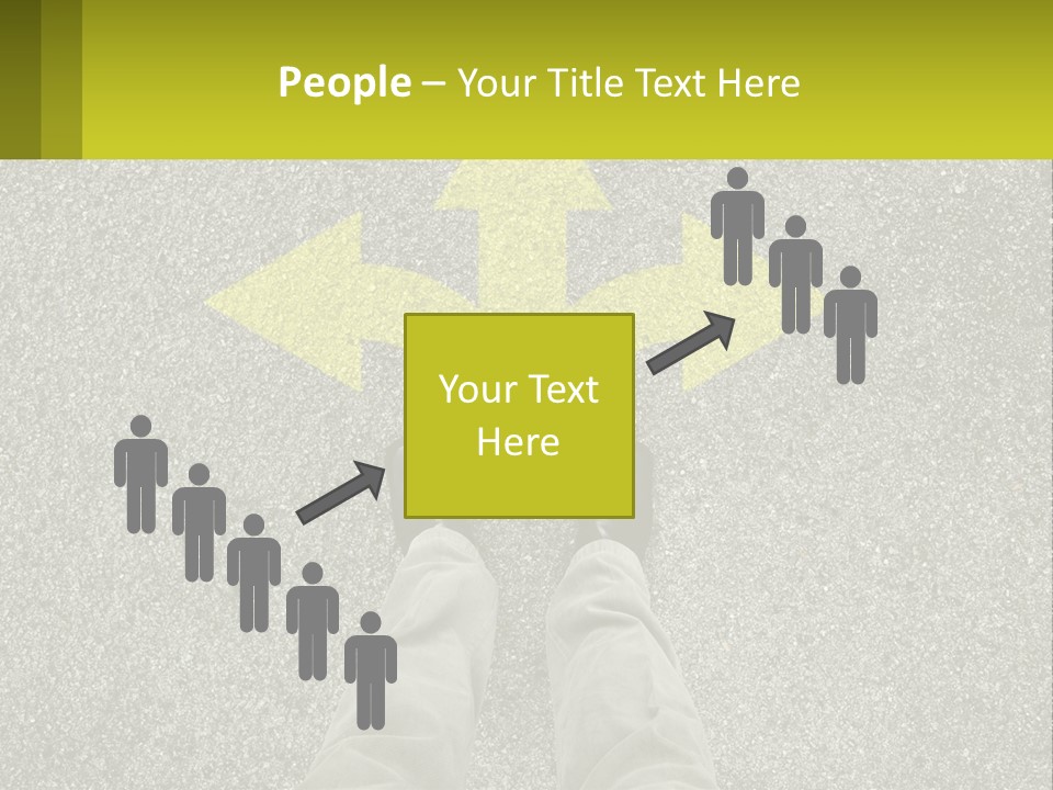 A Person Standing In Front Of A Yellow Arrow PowerPoint Template
