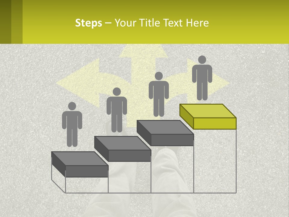 A Person Standing In Front Of A Yellow Arrow PowerPoint Template