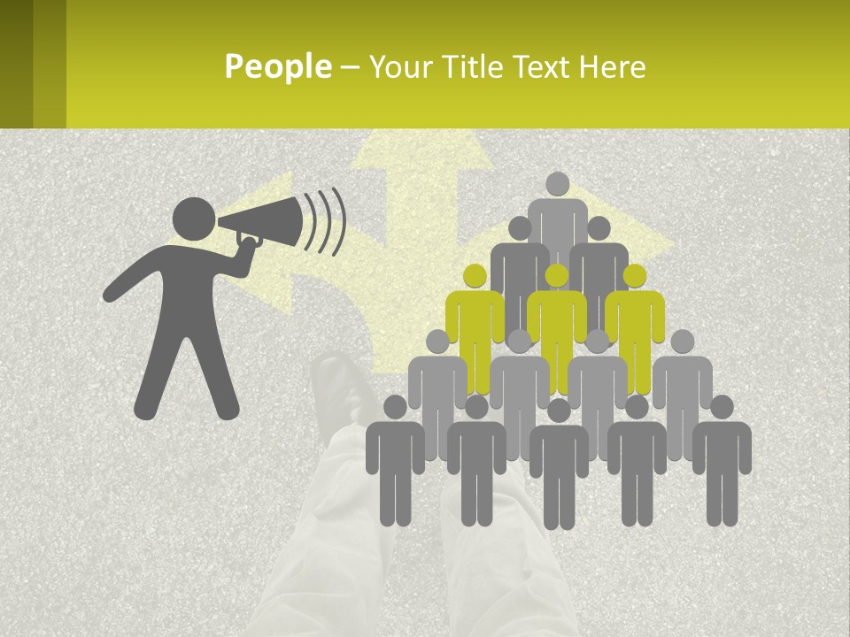 A Person Standing In Front Of A Yellow Arrow PowerPoint Template