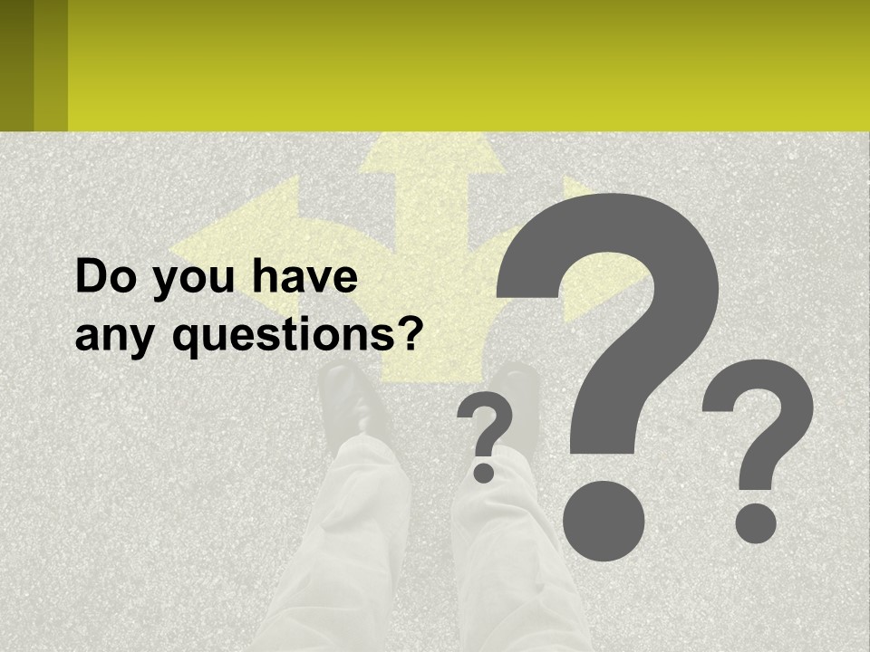 A Person Standing In Front Of A Yellow Arrow PowerPoint Template