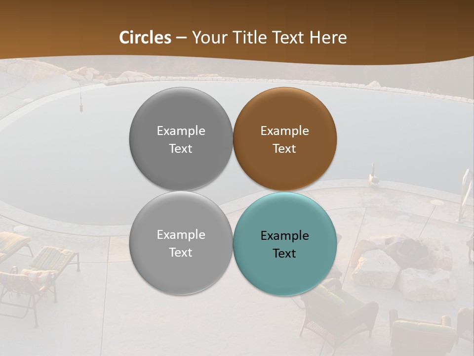 An Aerial View Of A Pool With Chairs Around It PowerPoint Template