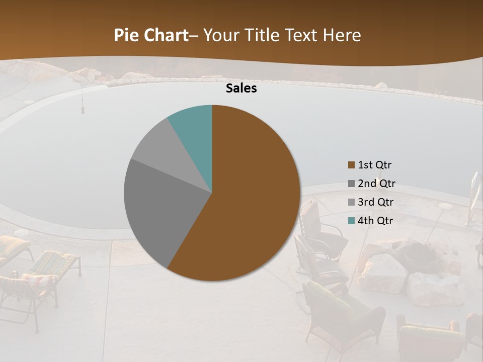 An Aerial View Of A Pool With Chairs Around It PowerPoint Template