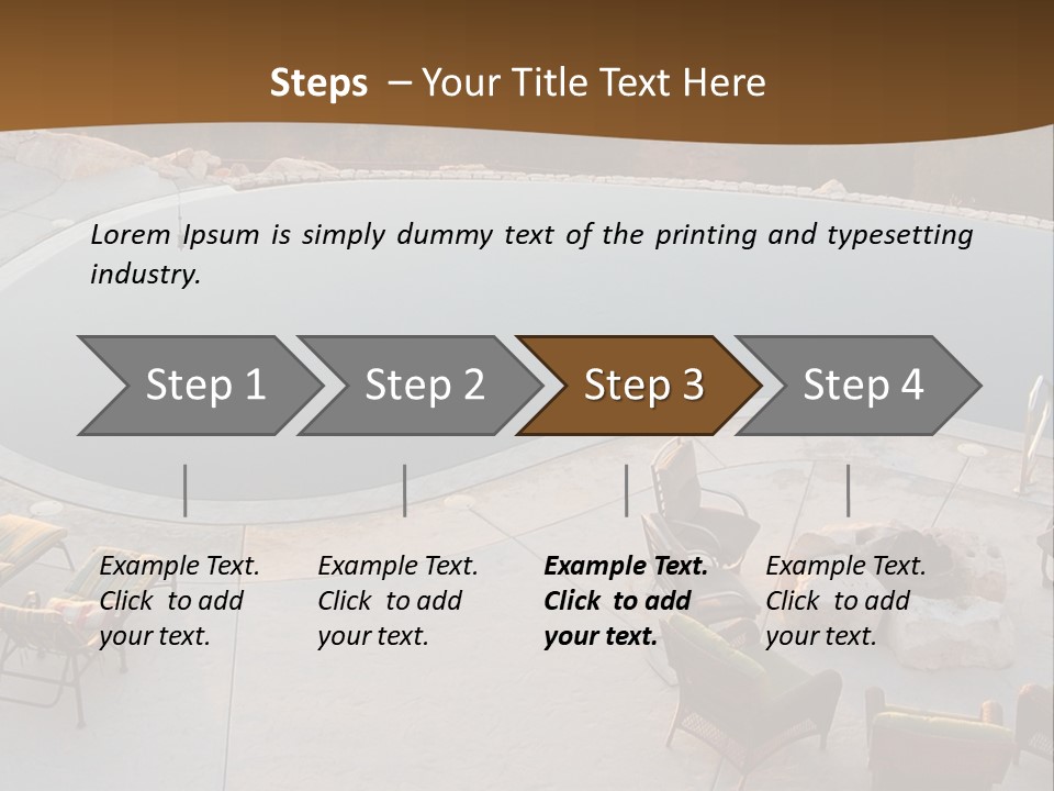 An Aerial View Of A Pool With Chairs Around It PowerPoint Template