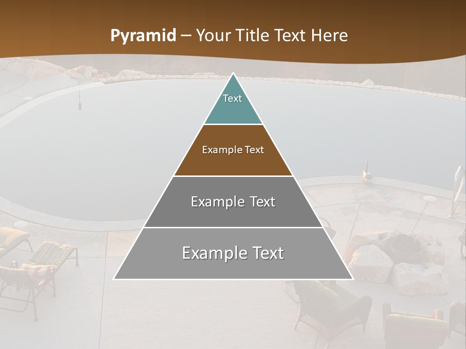 An Aerial View Of A Pool With Chairs Around It PowerPoint Template