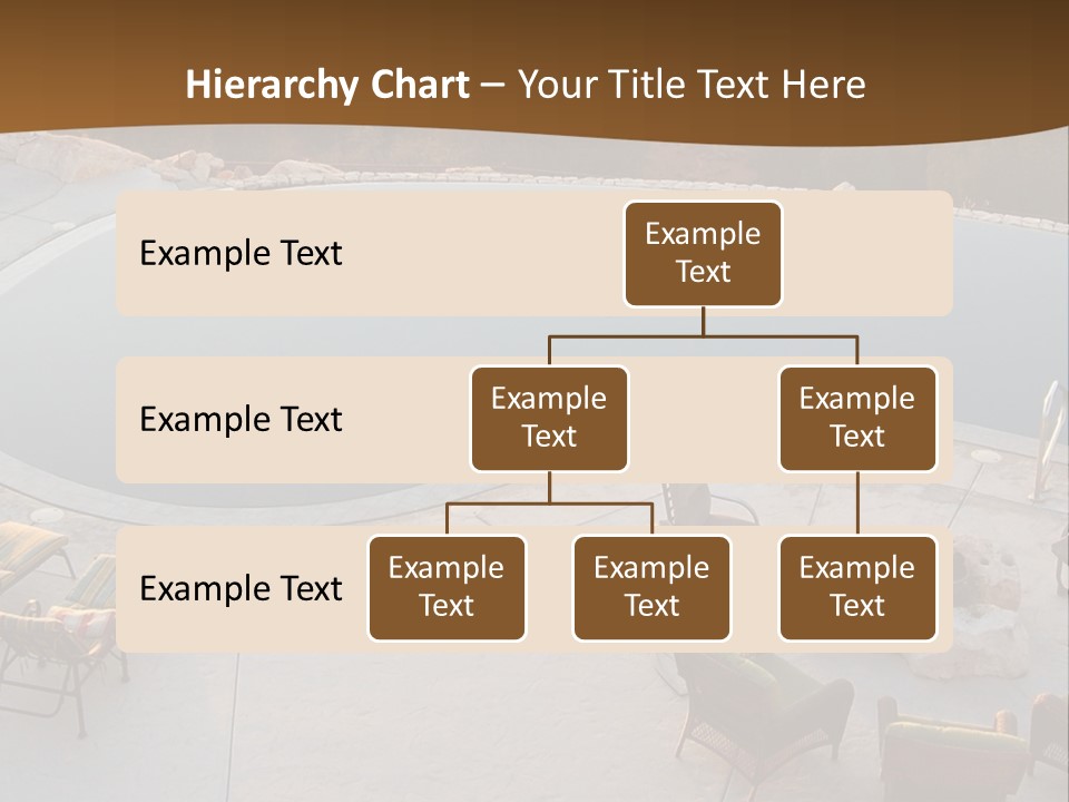 An Aerial View Of A Pool With Chairs Around It PowerPoint Template