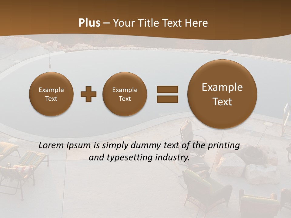 An Aerial View Of A Pool With Chairs Around It PowerPoint Template