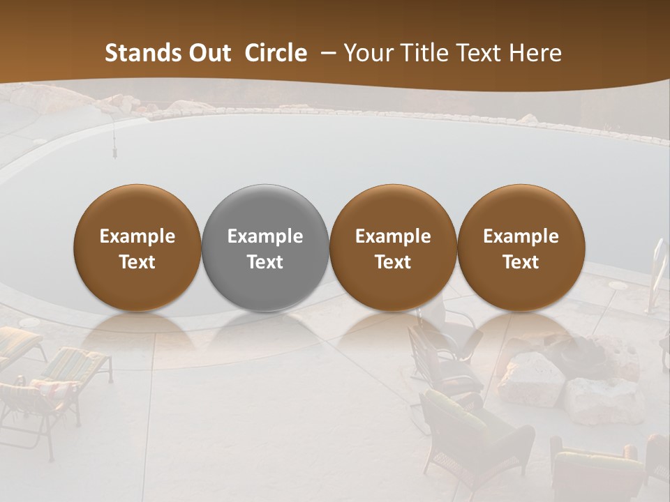 An Aerial View Of A Pool With Chairs Around It PowerPoint Template