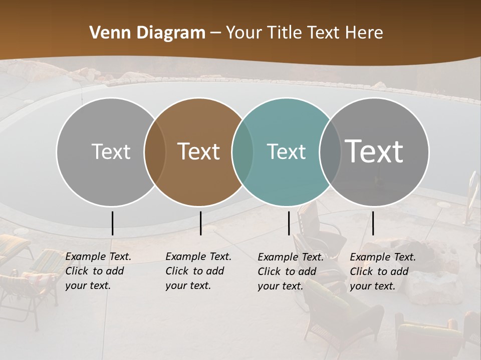 An Aerial View Of A Pool With Chairs Around It PowerPoint Template