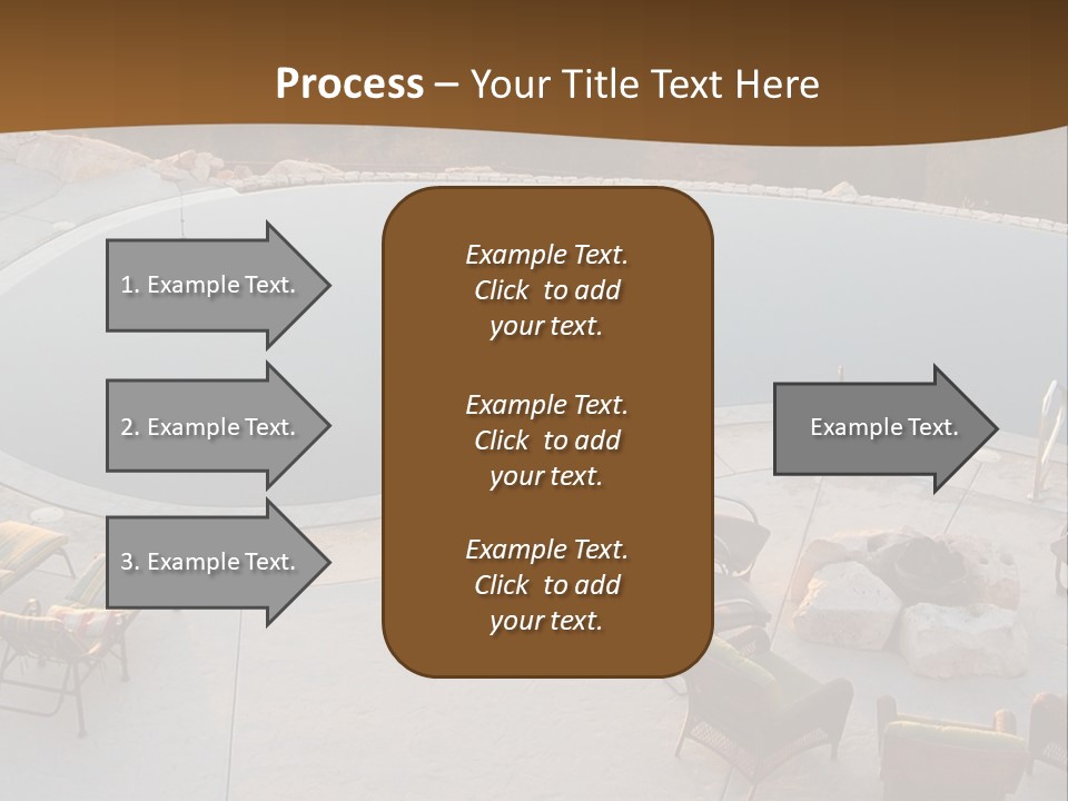 An Aerial View Of A Pool With Chairs Around It PowerPoint Template
