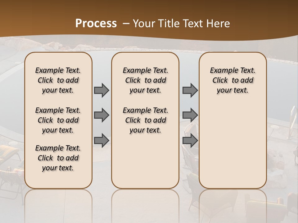 An Aerial View Of A Pool With Chairs Around It PowerPoint Template