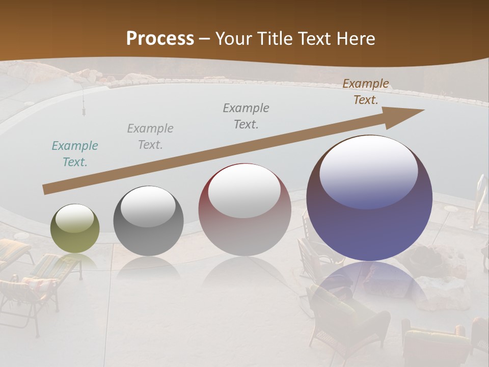 An Aerial View Of A Pool With Chairs Around It PowerPoint Template