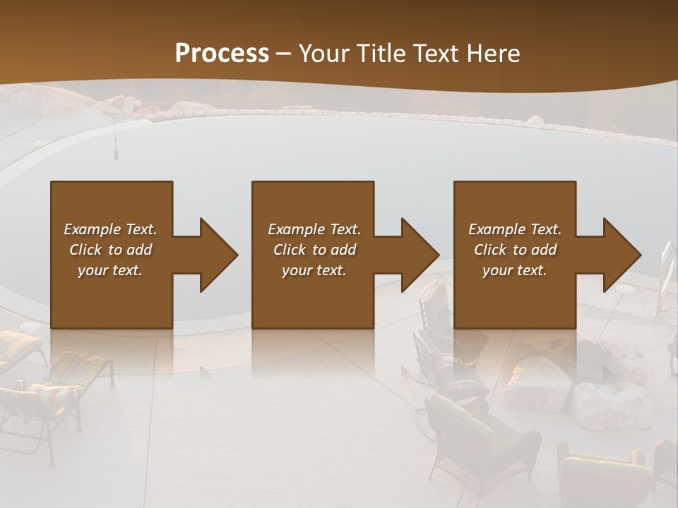 An Aerial View Of A Pool With Chairs Around It PowerPoint Template