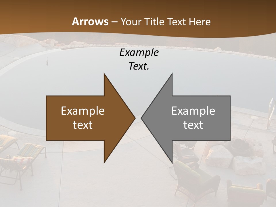 An Aerial View Of A Pool With Chairs Around It PowerPoint Template