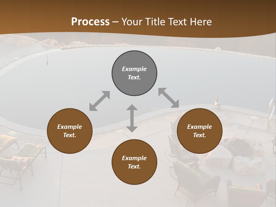 An Aerial View Of A Pool With Chairs Around It PowerPoint Template