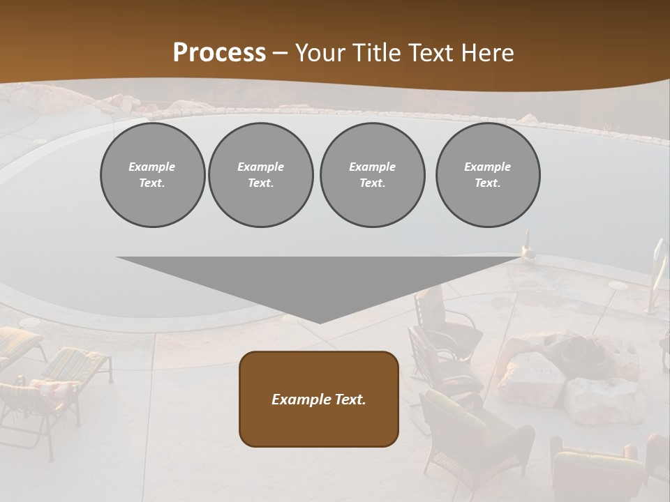 An Aerial View Of A Pool With Chairs Around It PowerPoint Template
