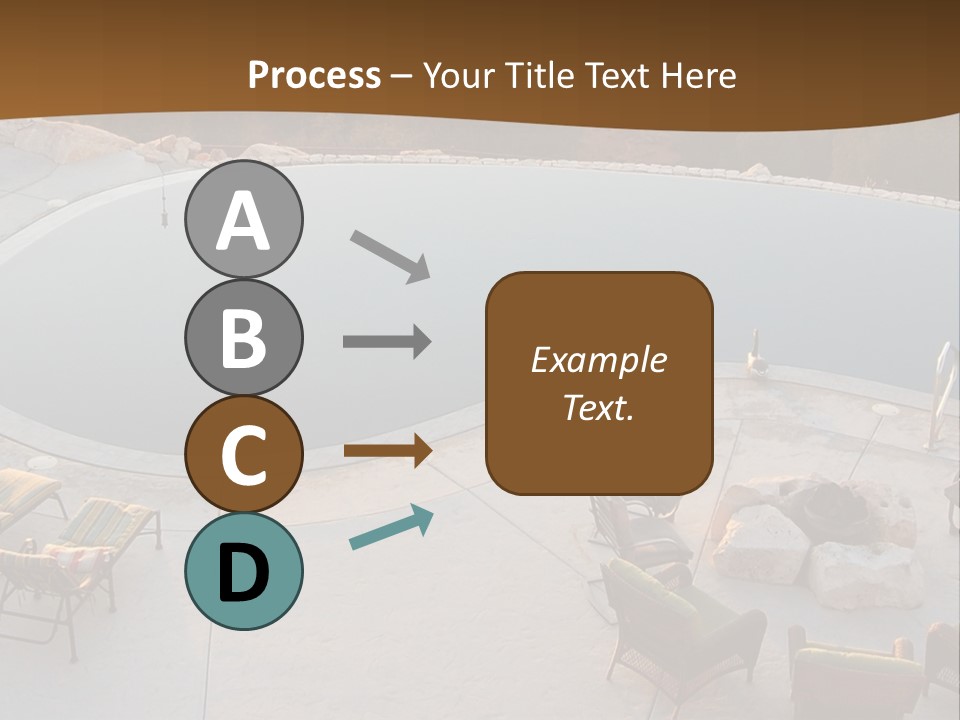 An Aerial View Of A Pool With Chairs Around It PowerPoint Template