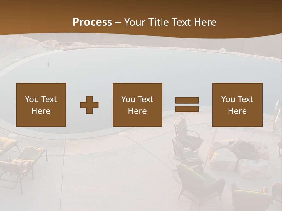 An Aerial View Of A Pool With Chairs Around It PowerPoint Template