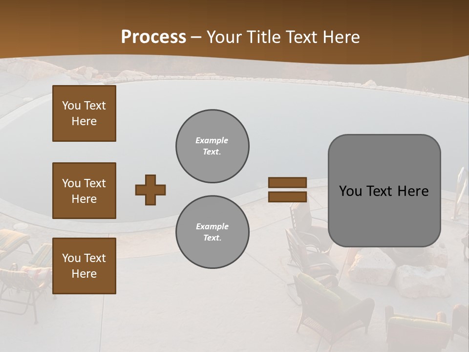 An Aerial View Of A Pool With Chairs Around It PowerPoint Template
