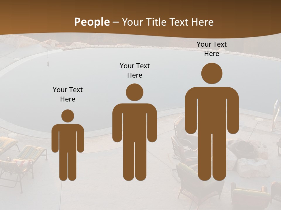 An Aerial View Of A Pool With Chairs Around It PowerPoint Template