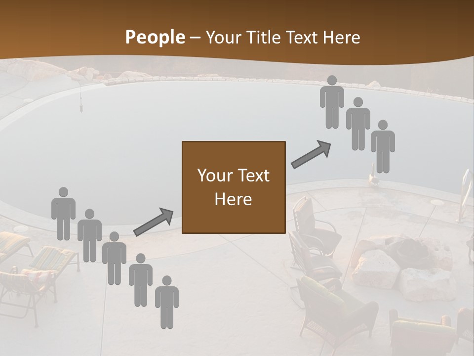 An Aerial View Of A Pool With Chairs Around It PowerPoint Template