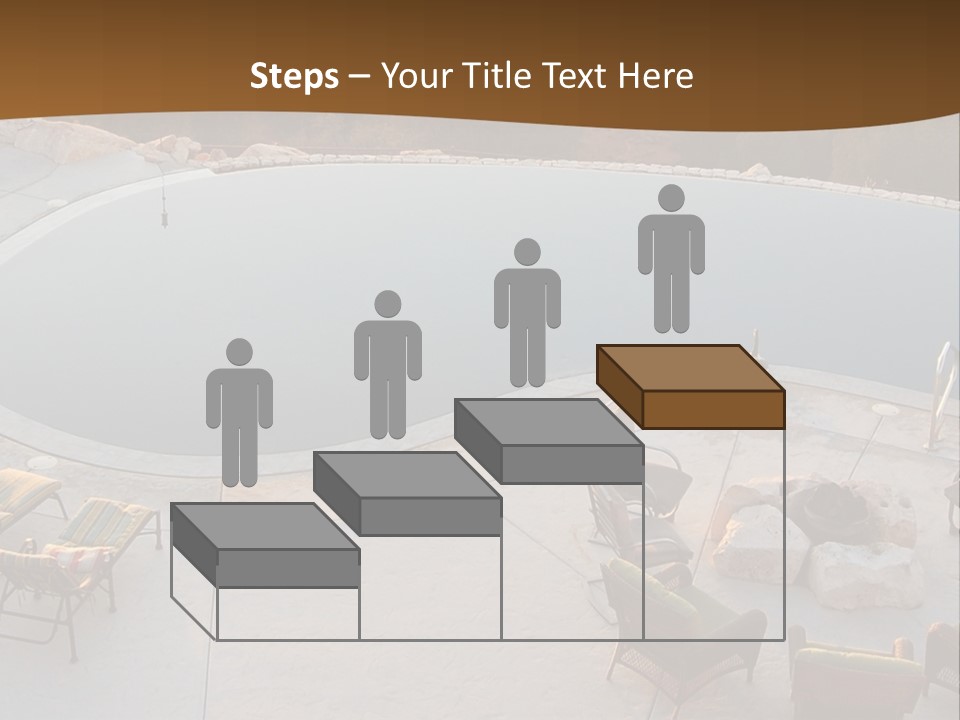 An Aerial View Of A Pool With Chairs Around It PowerPoint Template