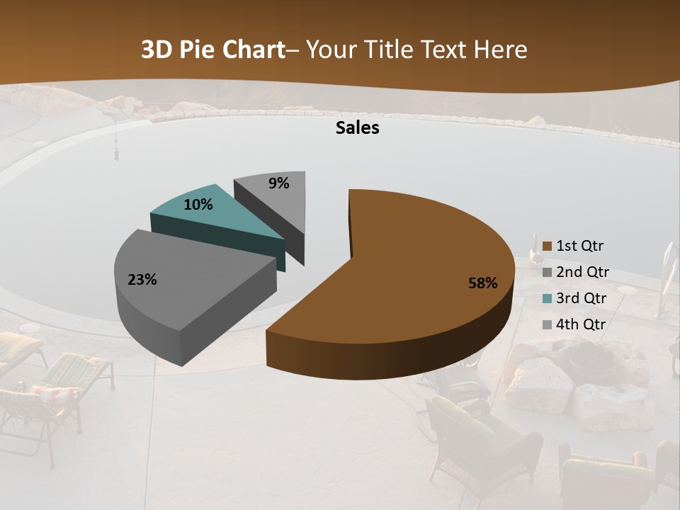 An Aerial View Of A Pool With Chairs Around It PowerPoint Template
