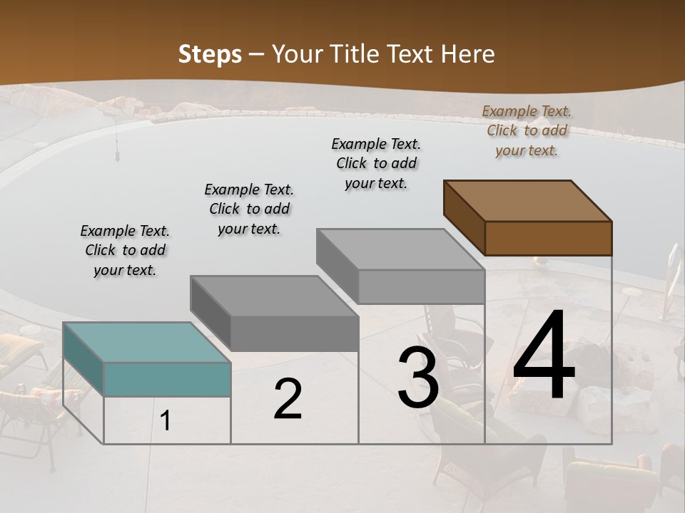 An Aerial View Of A Pool With Chairs Around It PowerPoint Template