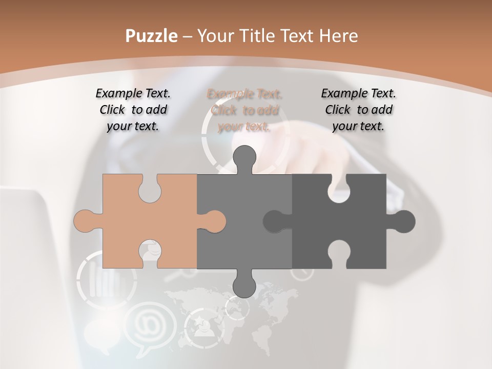 A Woman In A Business Suit Touching A Touch Screen PowerPoint Template