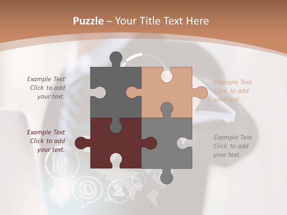 A Woman In A Business Suit Touching A Touch Screen PowerPoint Template