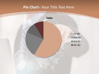 A Woman In A Business Suit Touching A Touch Screen PowerPoint Template