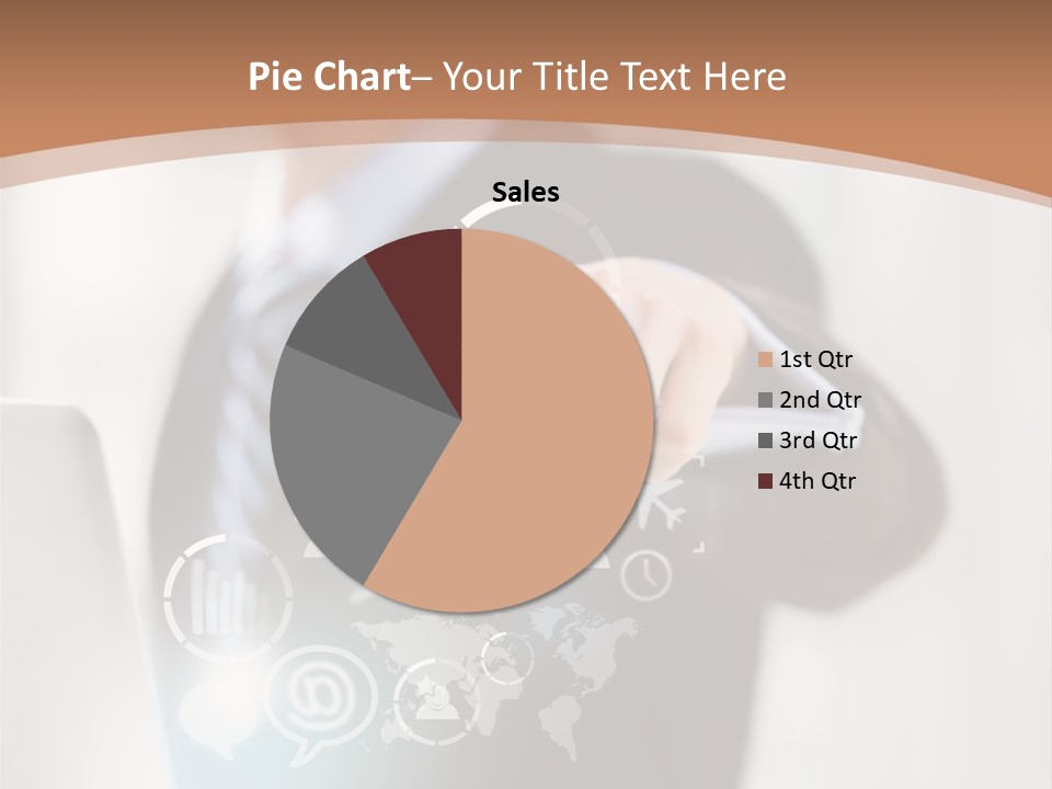 A Woman In A Business Suit Touching A Touch Screen PowerPoint Template