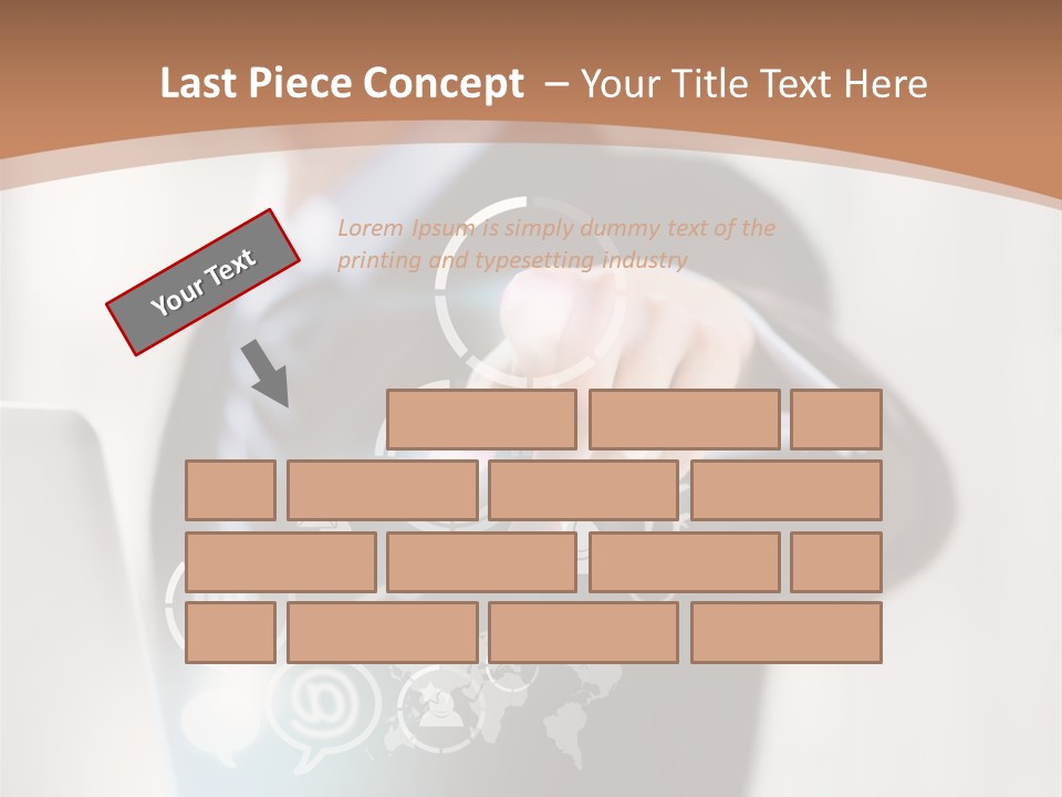 A Woman In A Business Suit Touching A Touch Screen PowerPoint Template