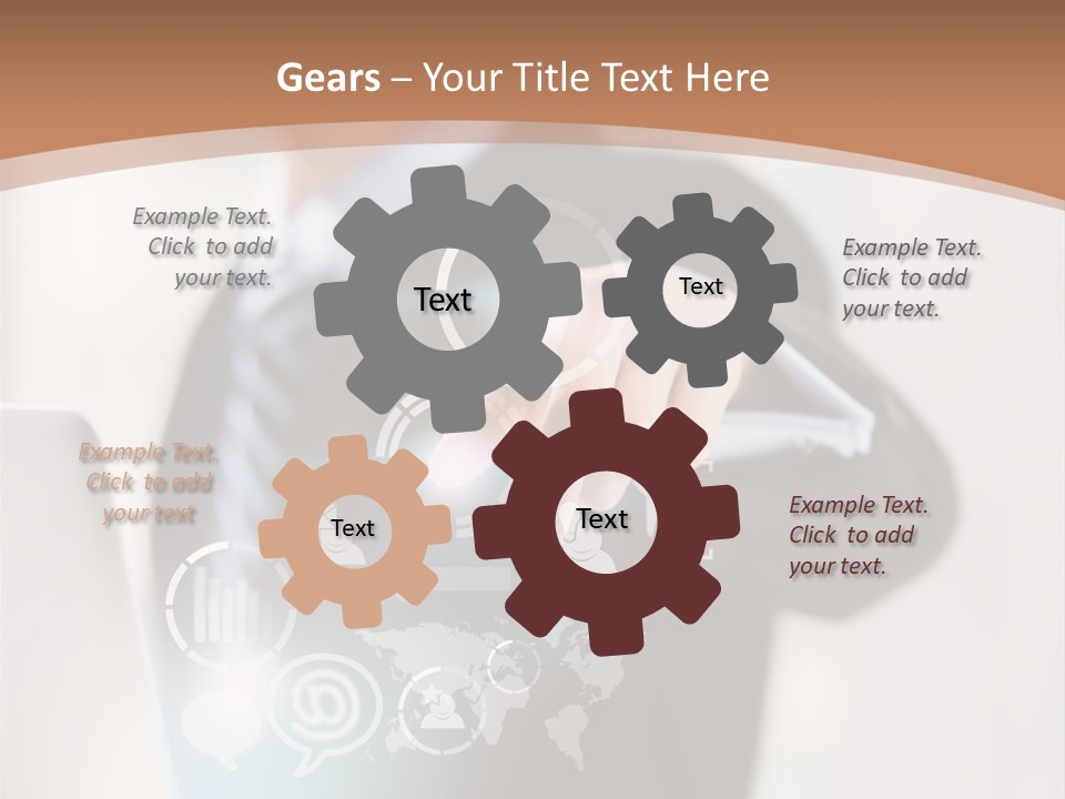A Woman In A Business Suit Touching A Touch Screen PowerPoint Template