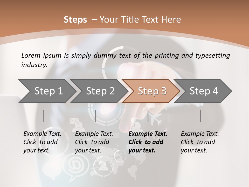 A Woman In A Business Suit Touching A Touch Screen PowerPoint Template