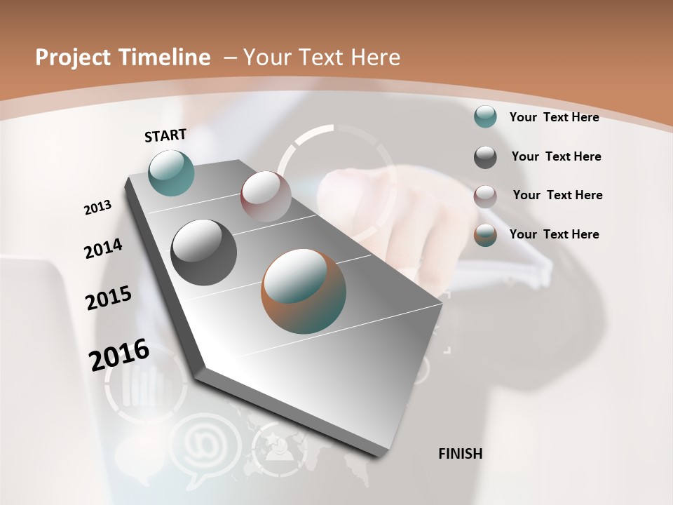 A Woman In A Business Suit Touching A Touch Screen PowerPoint Template