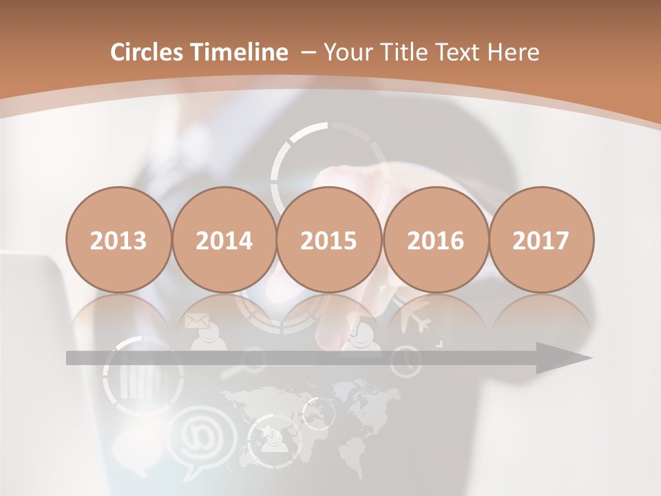 A Woman In A Business Suit Touching A Touch Screen PowerPoint Template