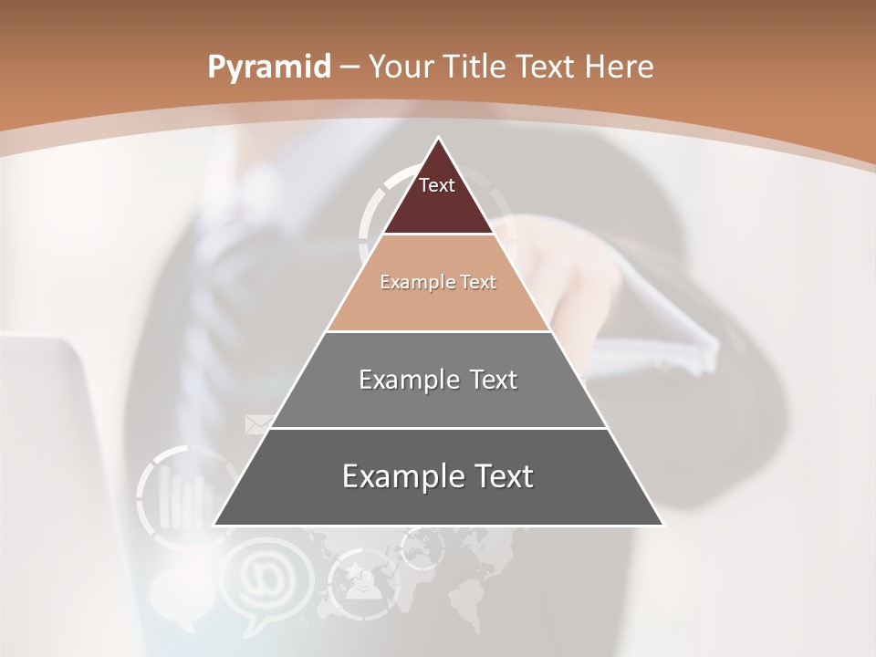 A Woman In A Business Suit Touching A Touch Screen PowerPoint Template